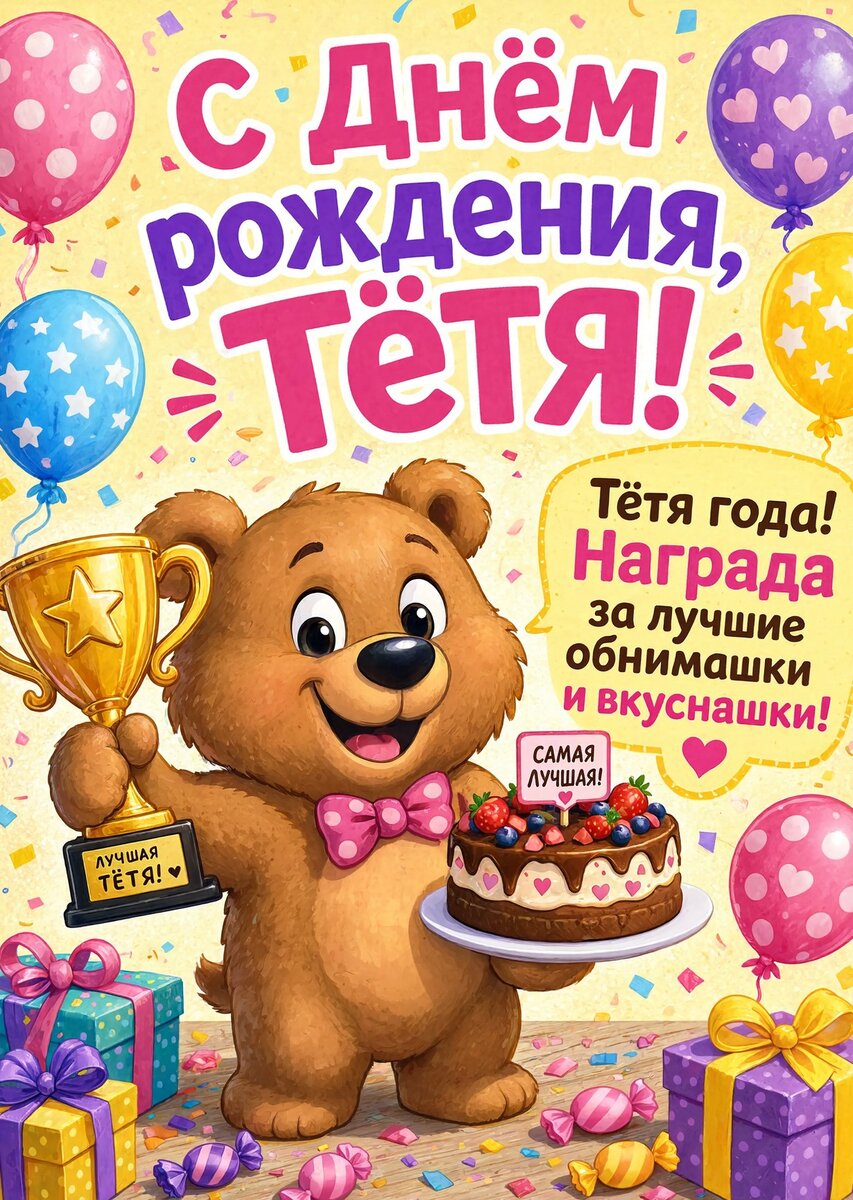Открытка С Днём Рождения Тётя #38