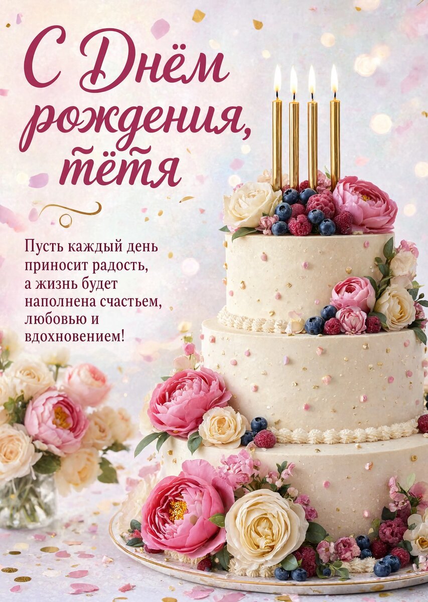 Открытка С Днём Рождения Тётя #40