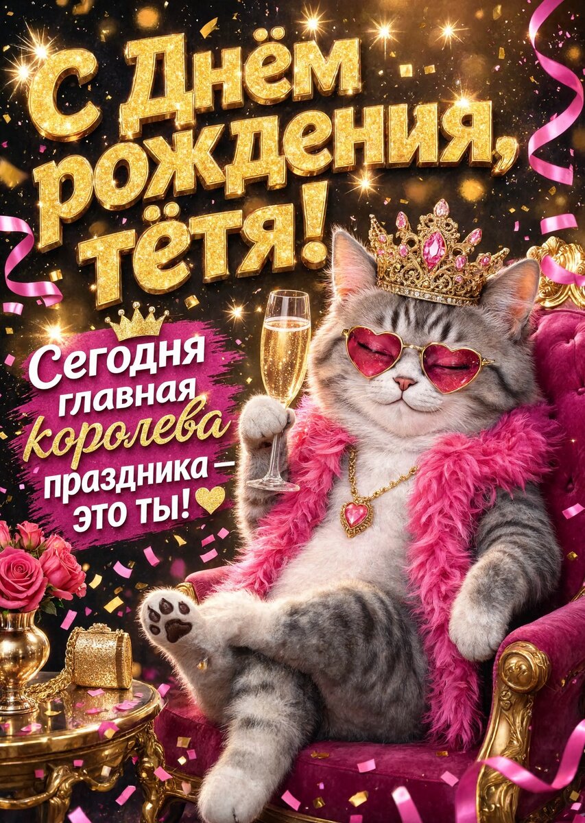 Открытка С Днём Рождения Тётя #56
