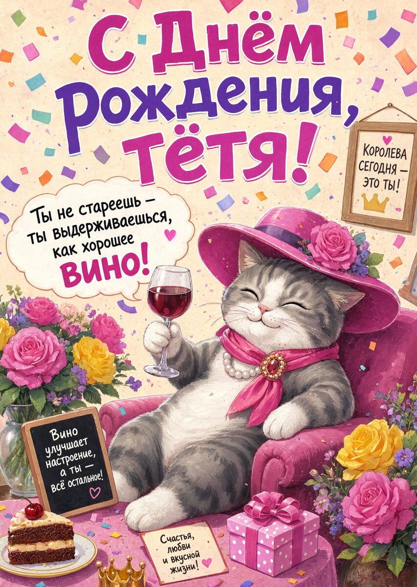 Открытка С Днём Рождения Тётя #62