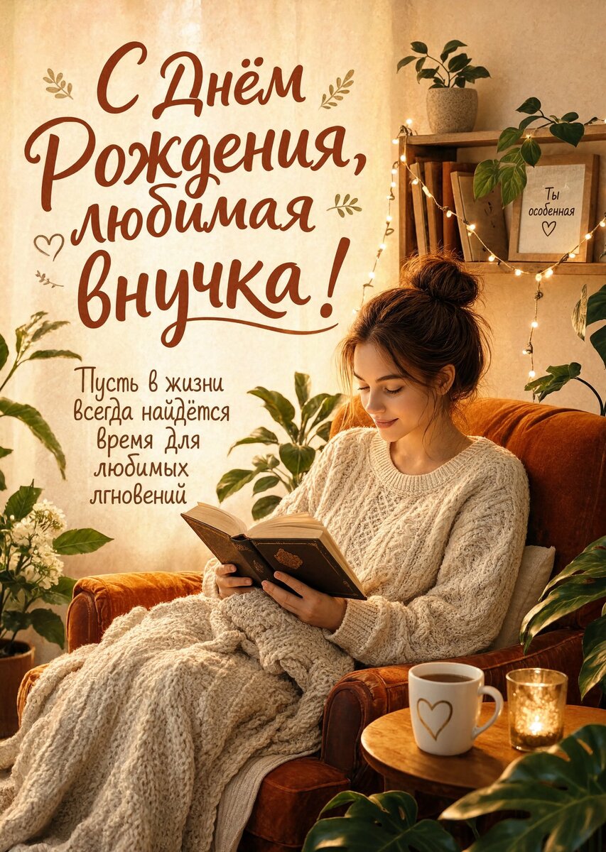 Открытка "С днем рождения внучка #10