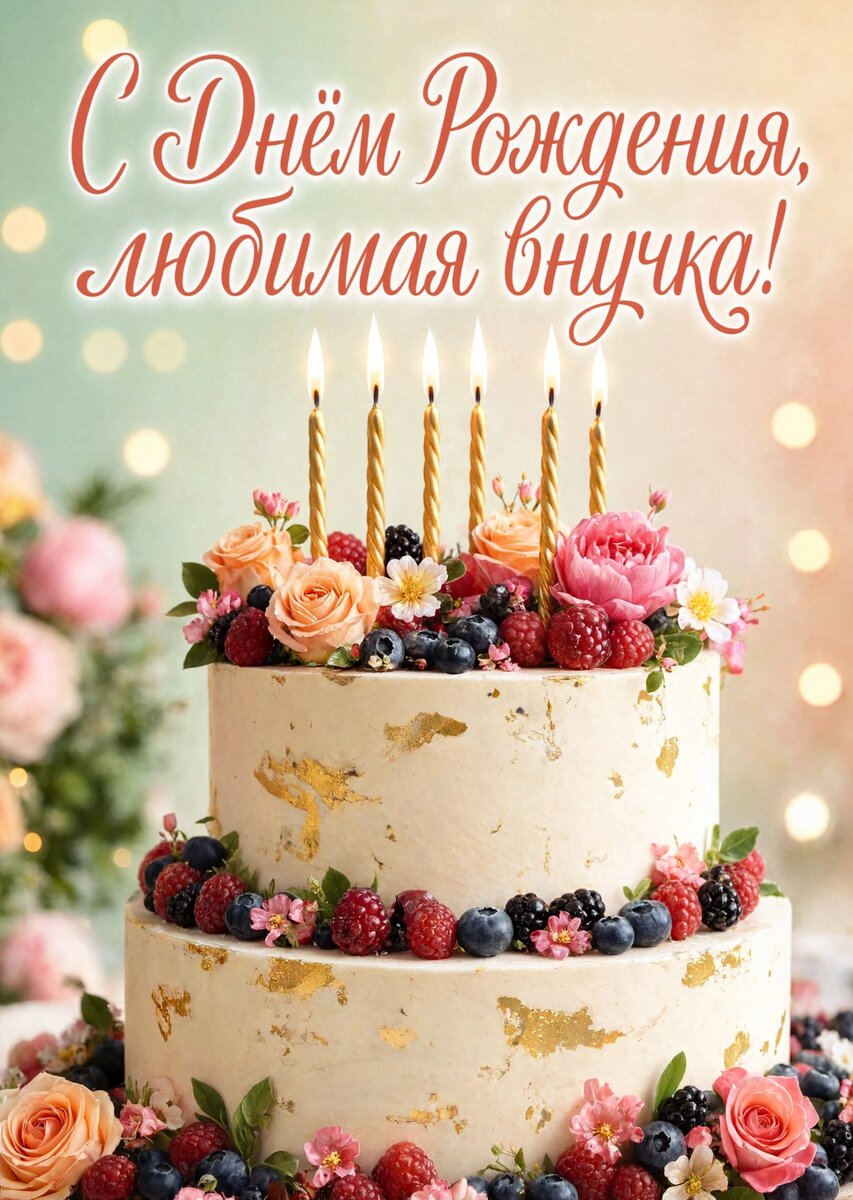 Открытка "С днем рождения внучка #12