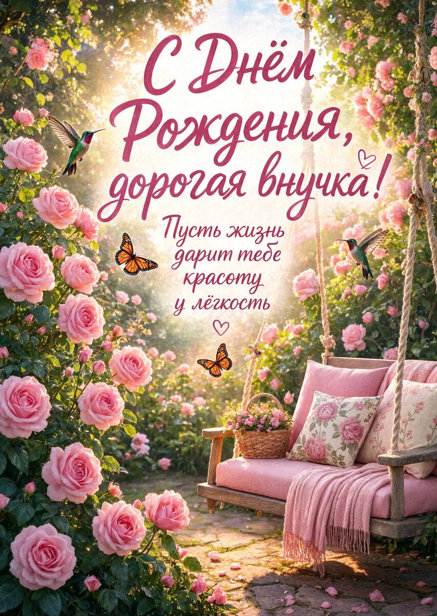 Открытка "С днем рождения внучка #14