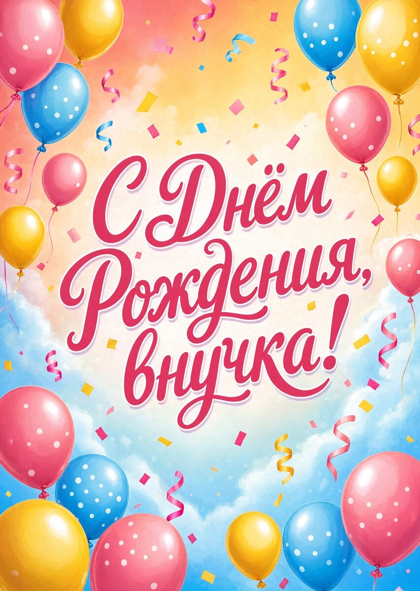 Открытка "С днем рождения внучка #16