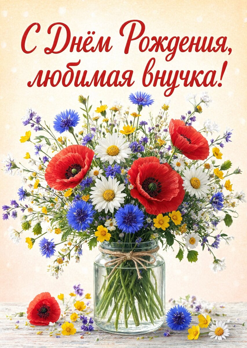 Открытка "С днем рождения внучка #17