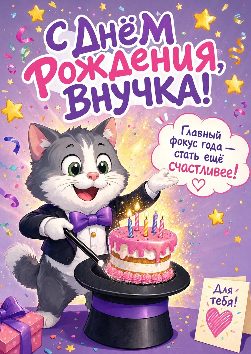 Открытка "С днем рождения внучка #20