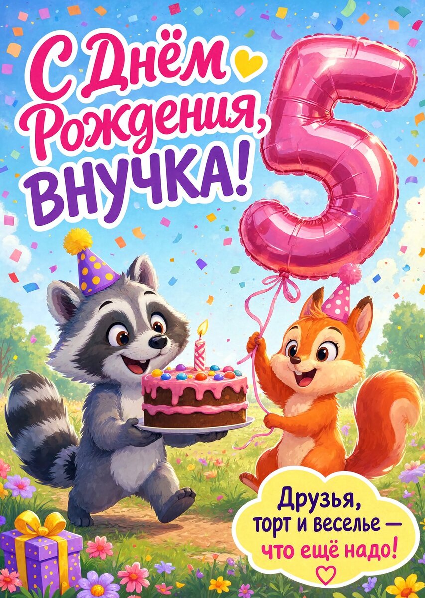 Открытка "С днем рождения внучка #21
