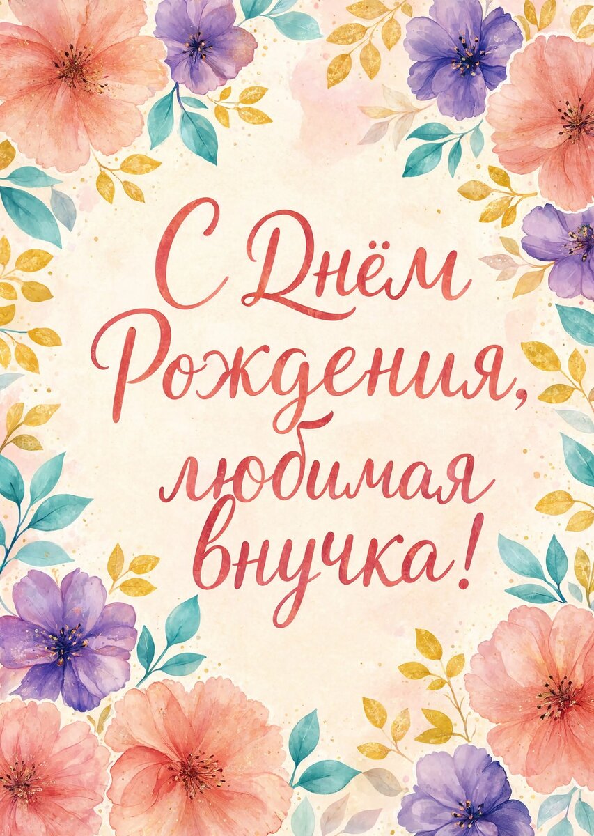 Открытка "С днем рождения внучка #23