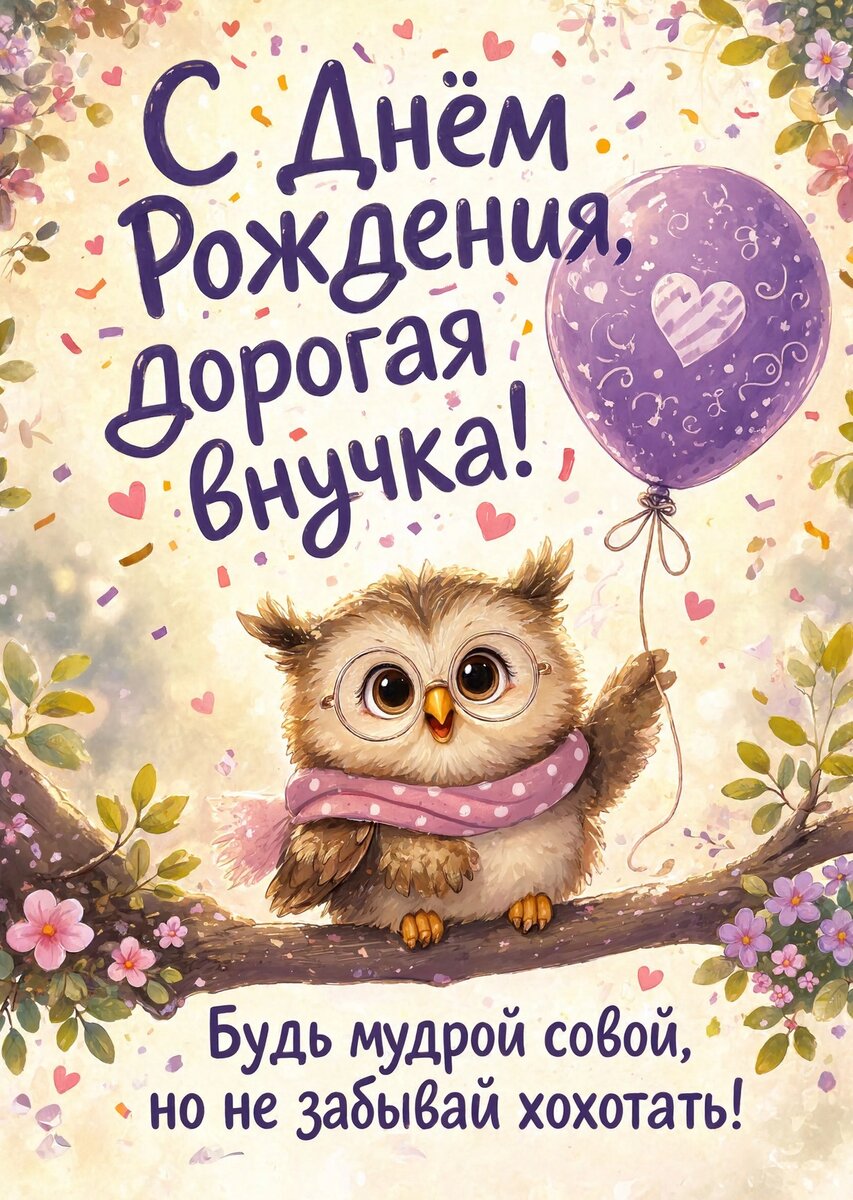 Открытка "С днем рождения внучка #25