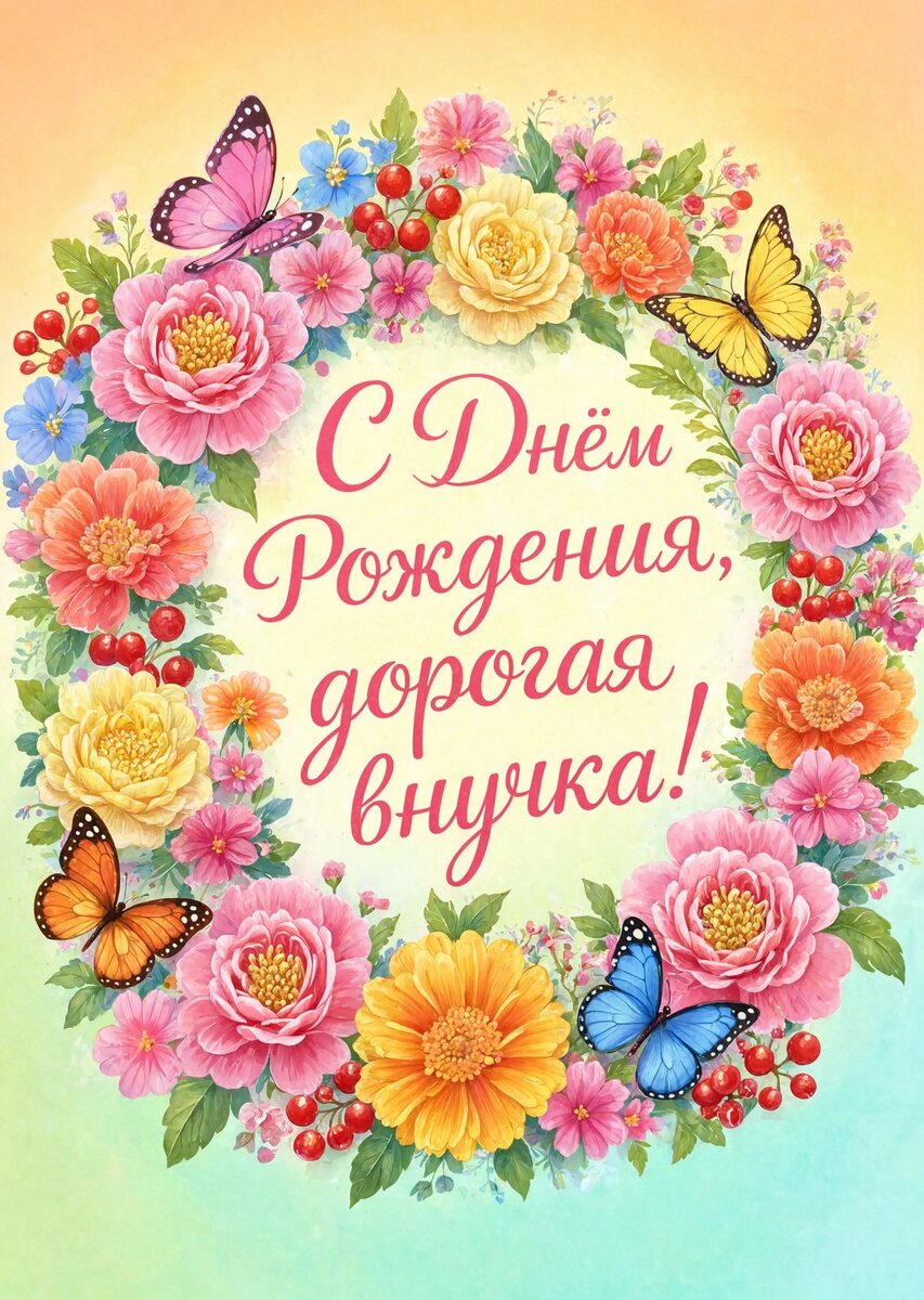 Открытка "С днем рождения внучка #29