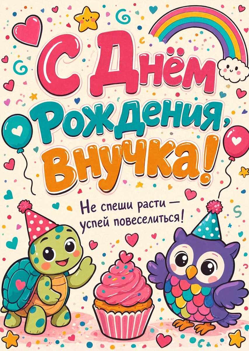 Открытка "С днем рождения внучка #30