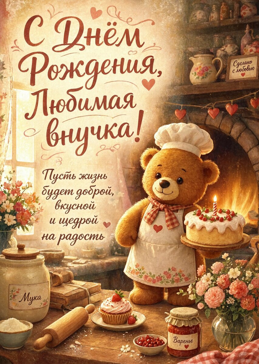Открытка "С днем рождения внучка #31