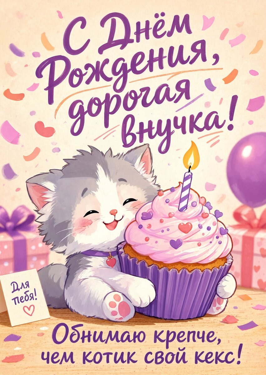 Открытка "С днем рождения внучка #33