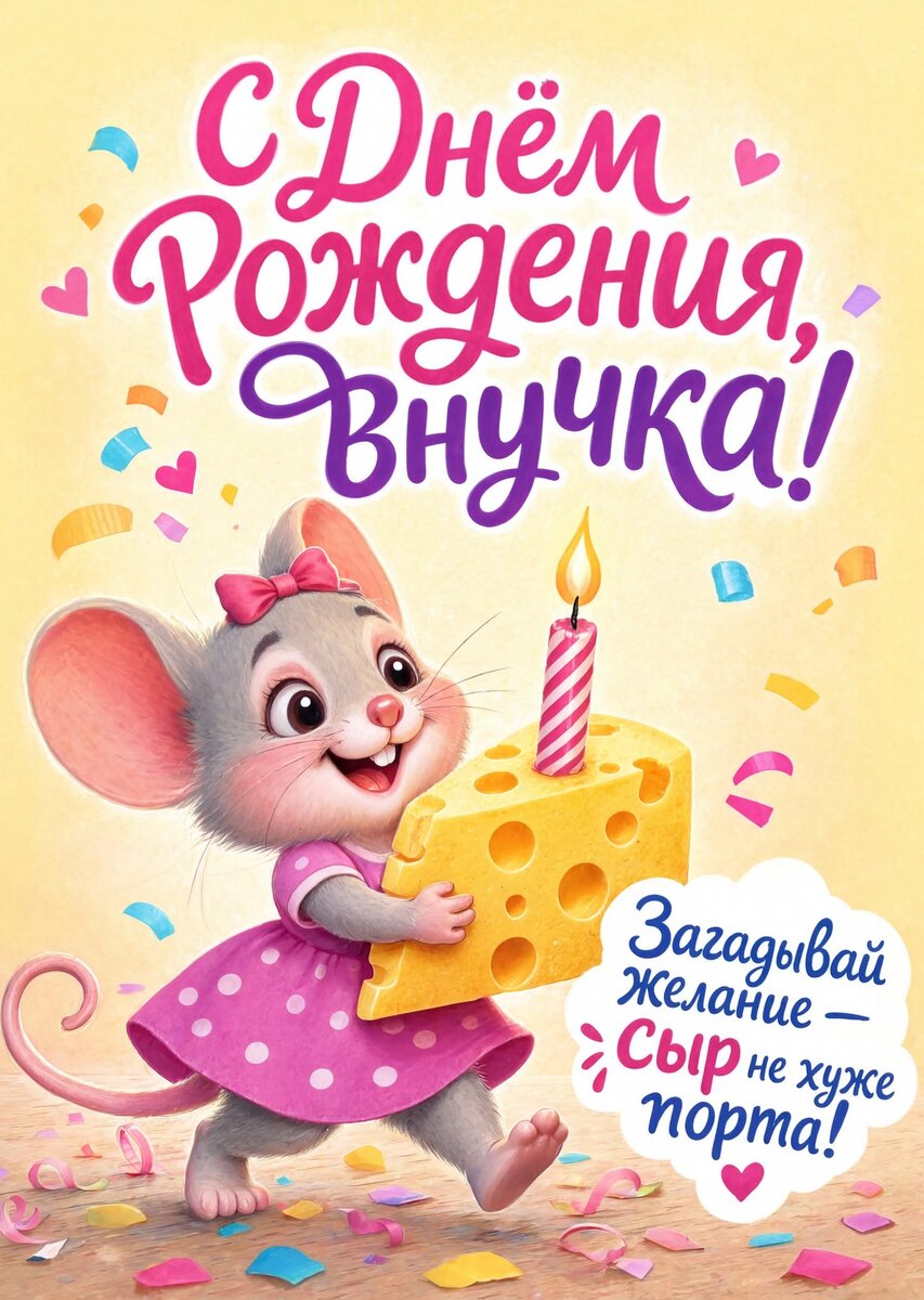 Открытка "С днем рождения внучка #38