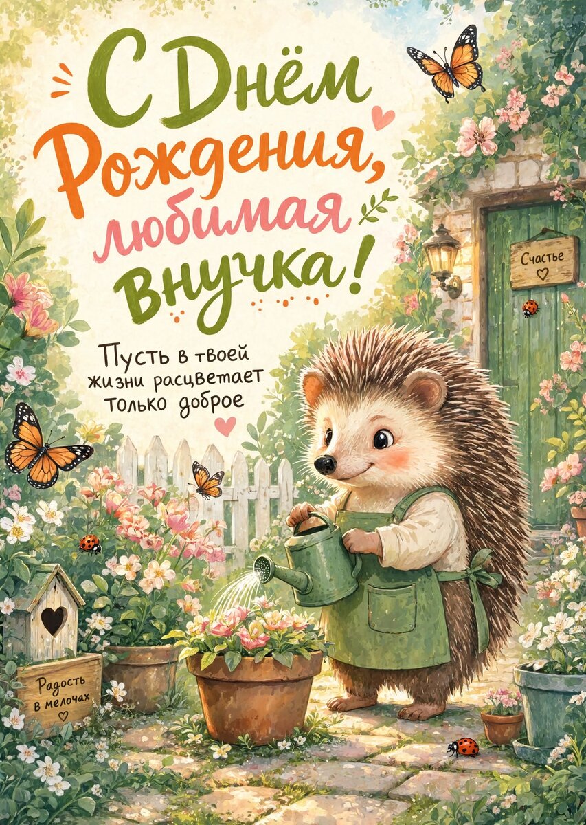 Открытка "С днем рождения внучка #39