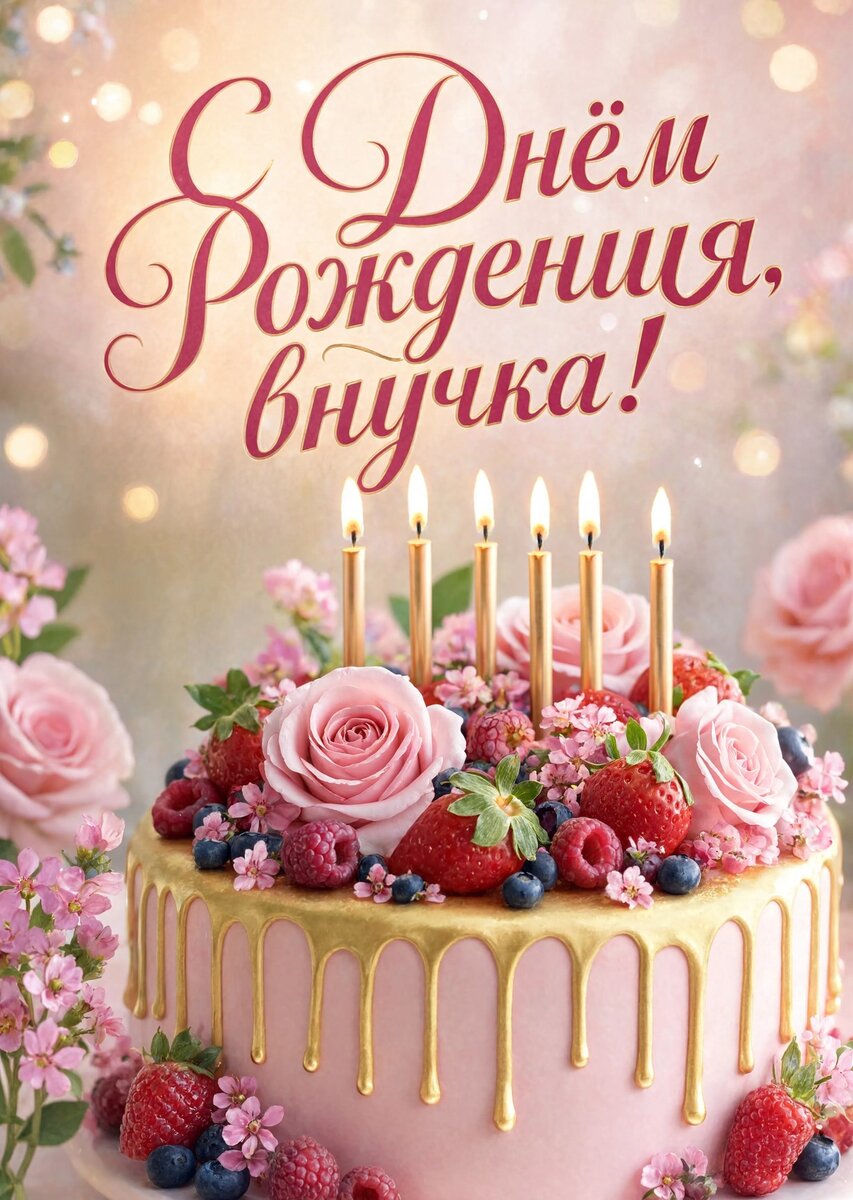 Открытка "С днем рождения внучка #42