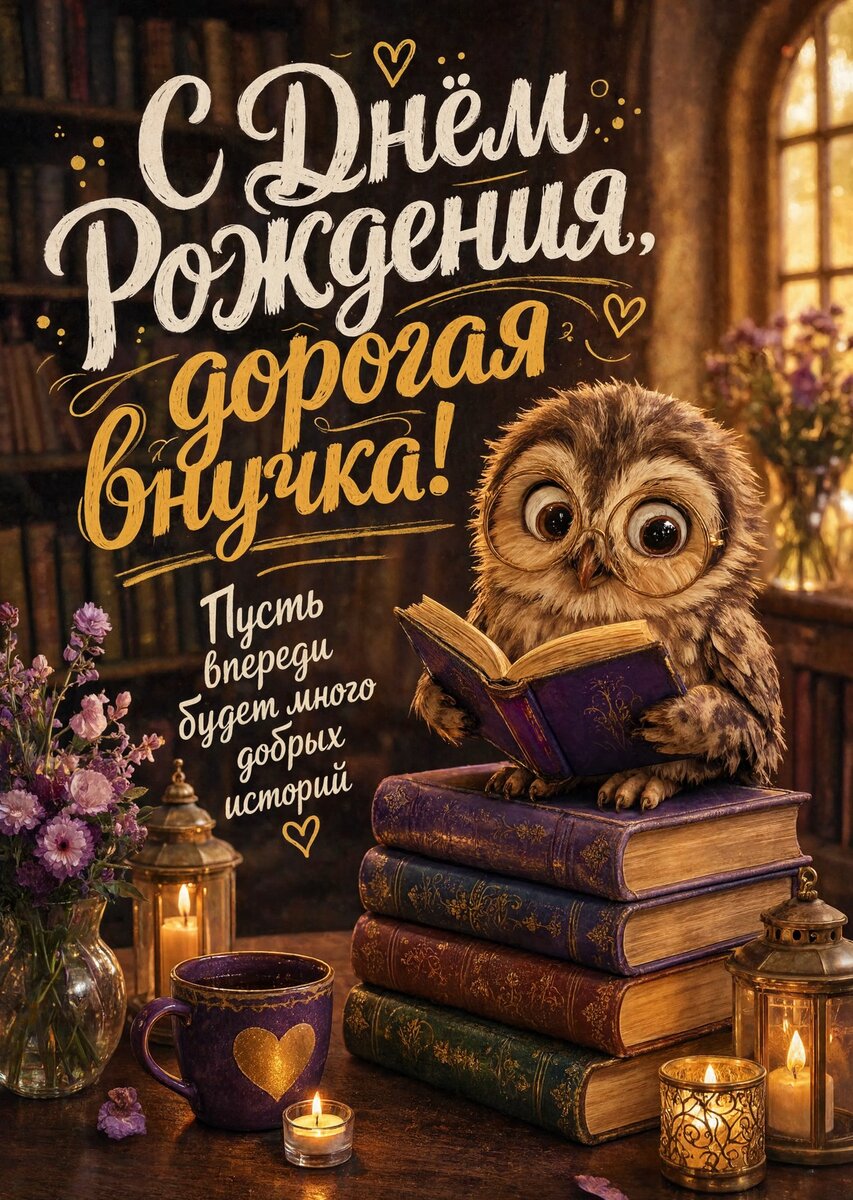 Открытка "С днем рождения внучка #44