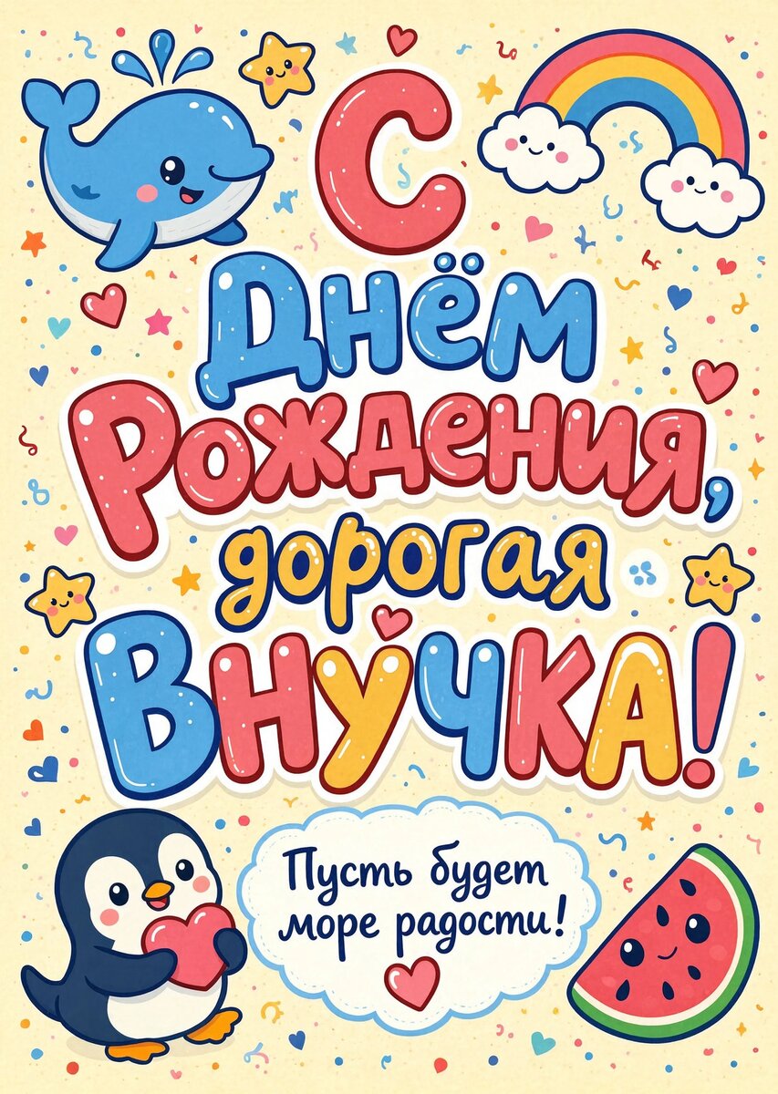 Открытка "С днем рождения внучка #45