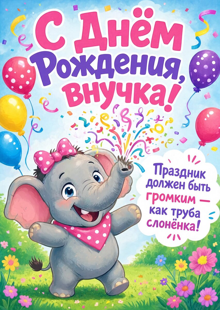 Открытка "С днем рождения внучка #47