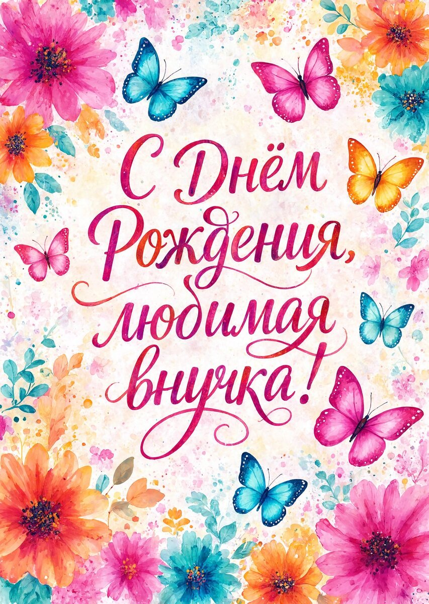 Открытка "С днем рождения внучка #48