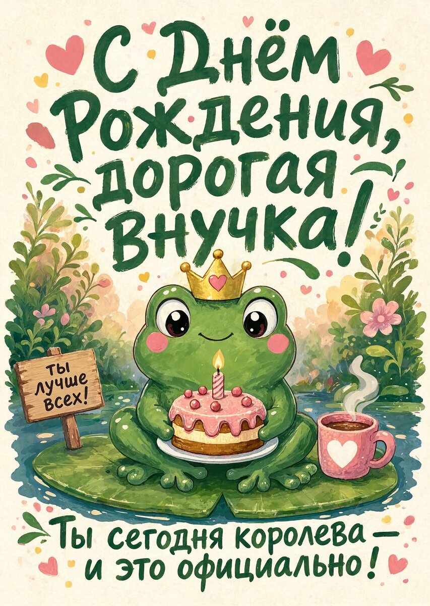 Открытка "С днем рождения внучка #49