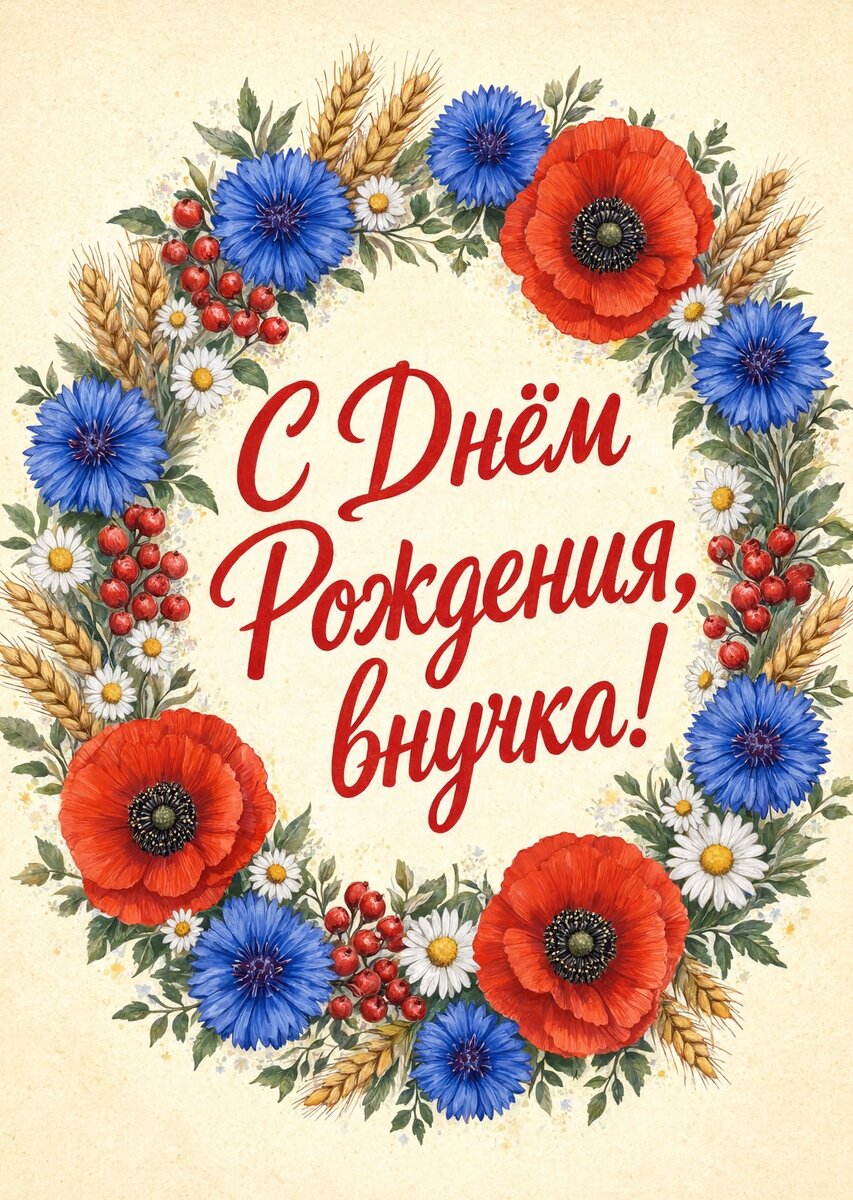 Открытка "С днем рождения внучка #51
