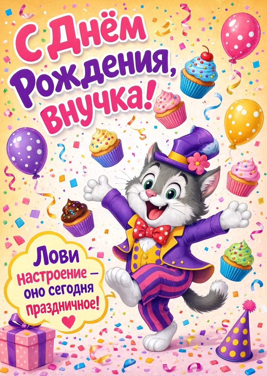 Открытка "С днем рождения внучка #53