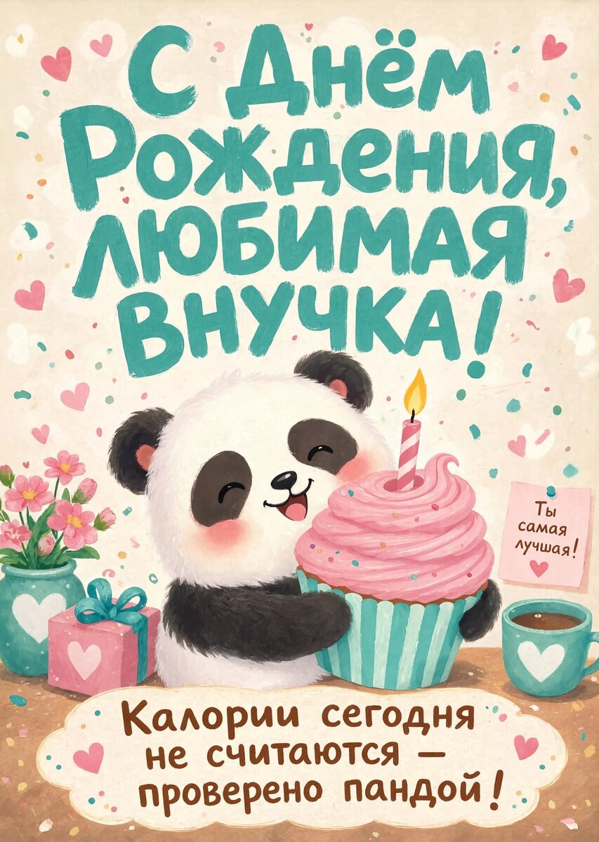 Открытка "С днем рождения внучка #55