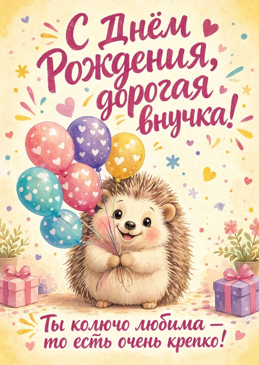 Открытка "С днем рождения внучка #58