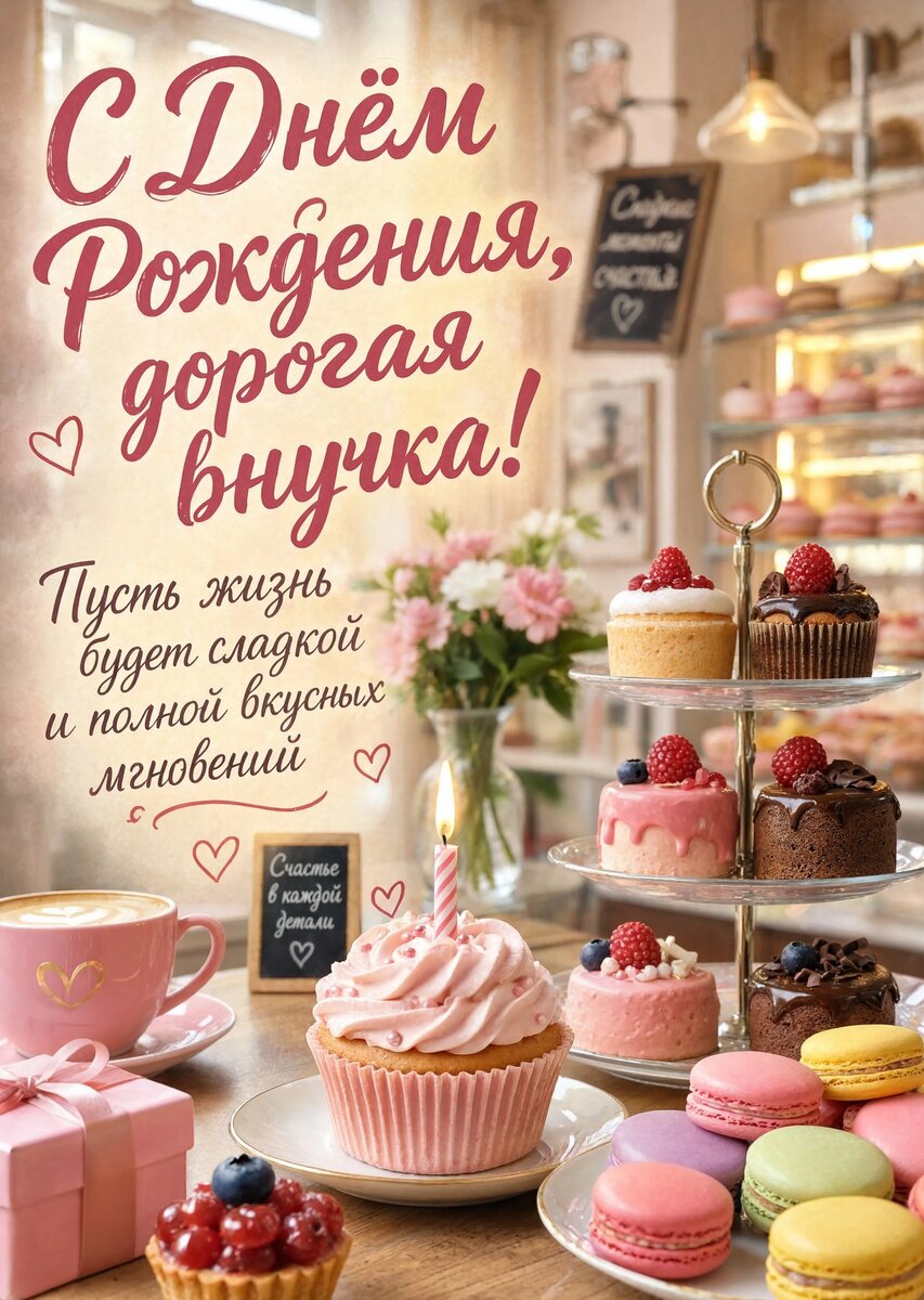 Открытка "С днем рождения внучка #59