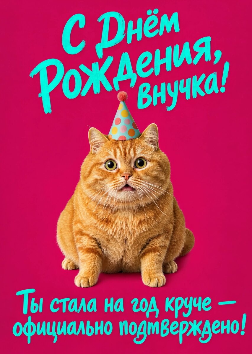 Открытка "С днем рождения внучка #6