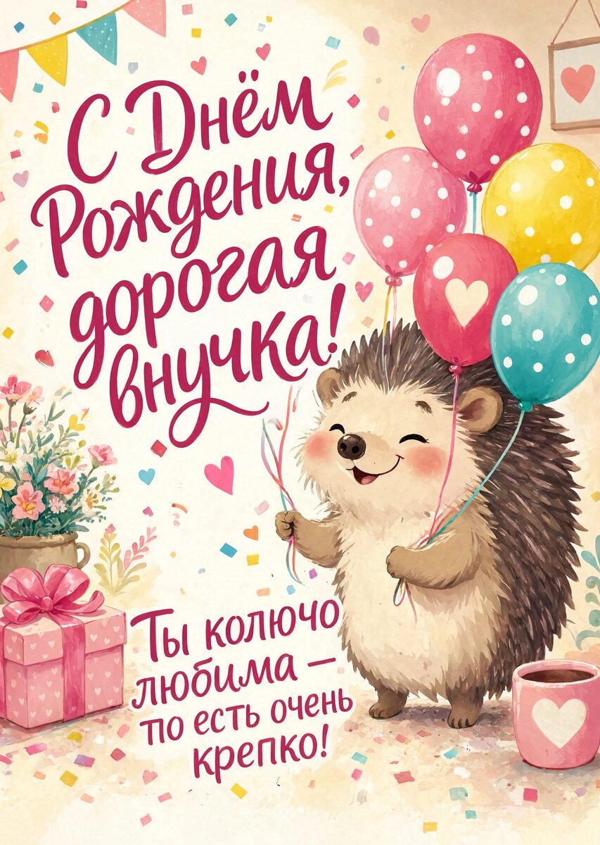 Открытка "С днем рождения внучка #60