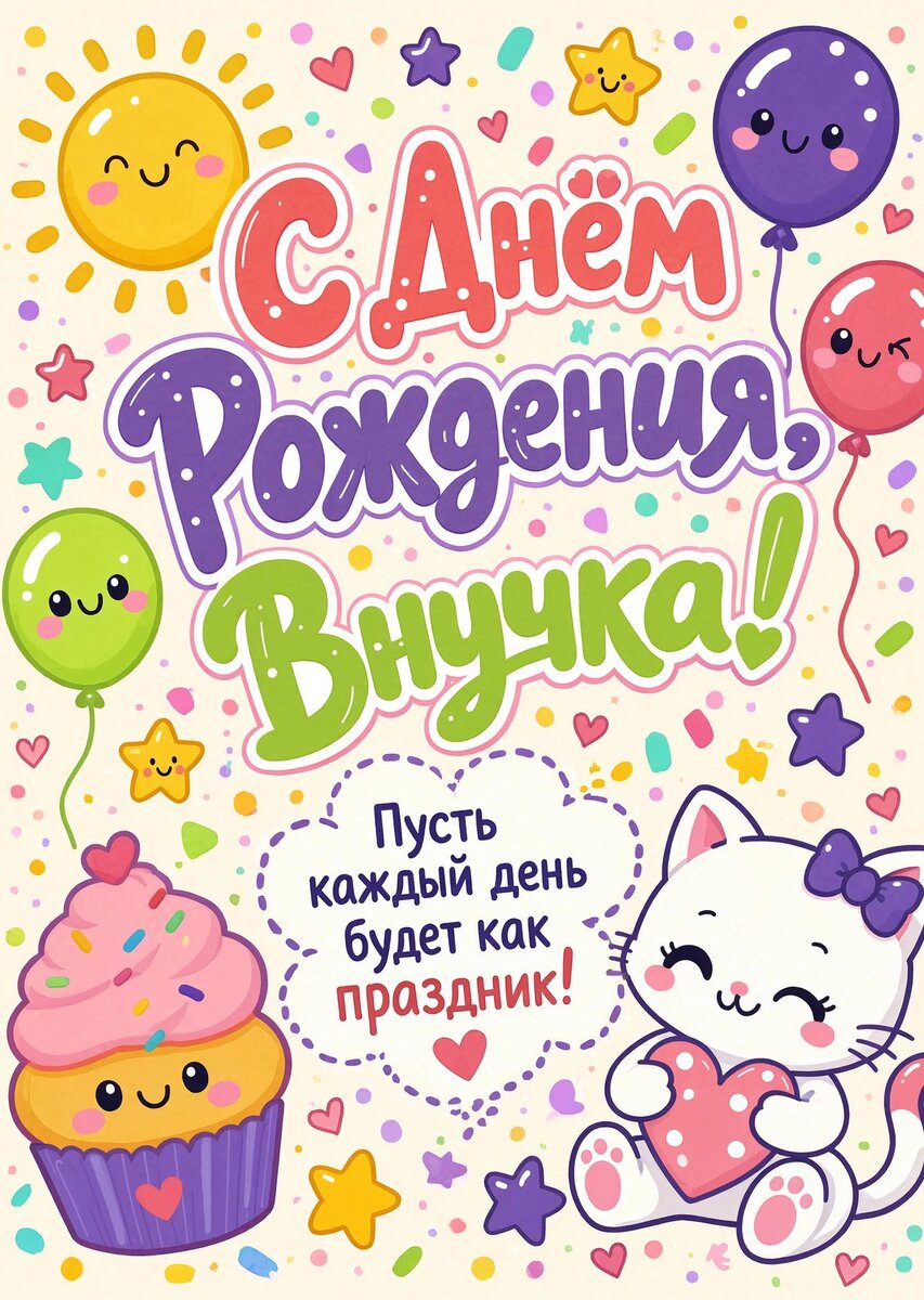 Открытка "С днем рождения внучка #61