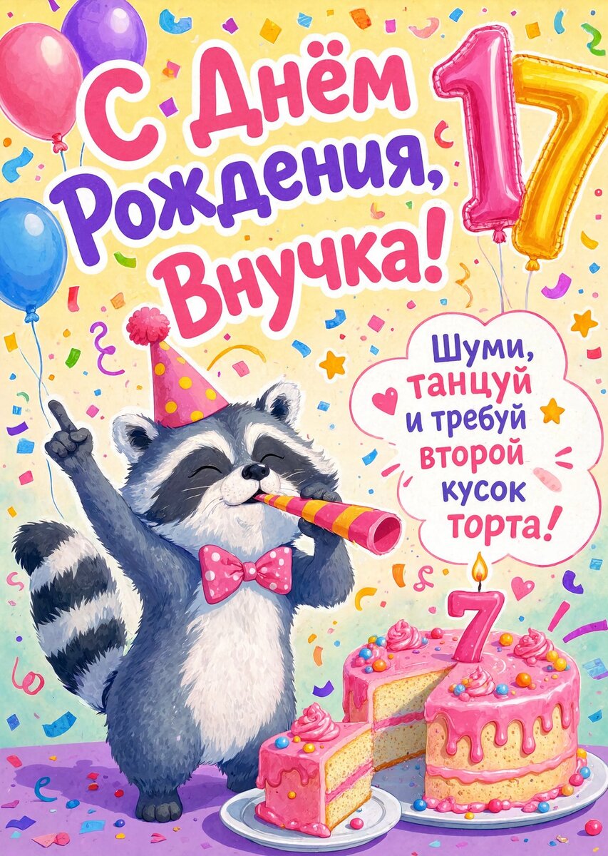 Открытка "С днем рождения внучка #63