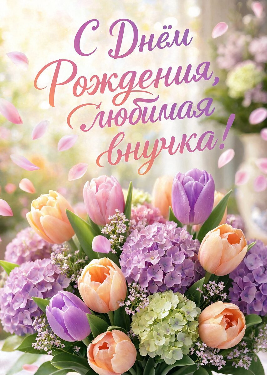 Открытка "С днем рождения внучка #65
