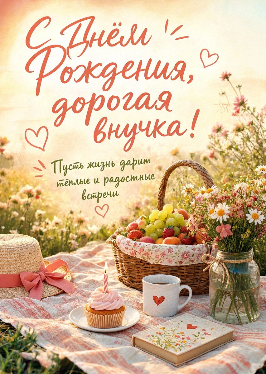 Открытка "С днем рождения внучка #67