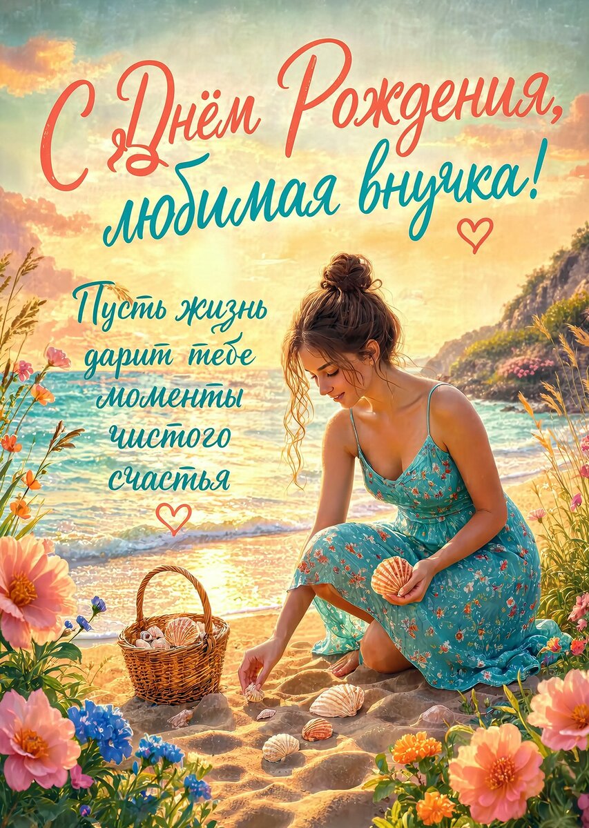 Открытка "С днем рождения внучка #69