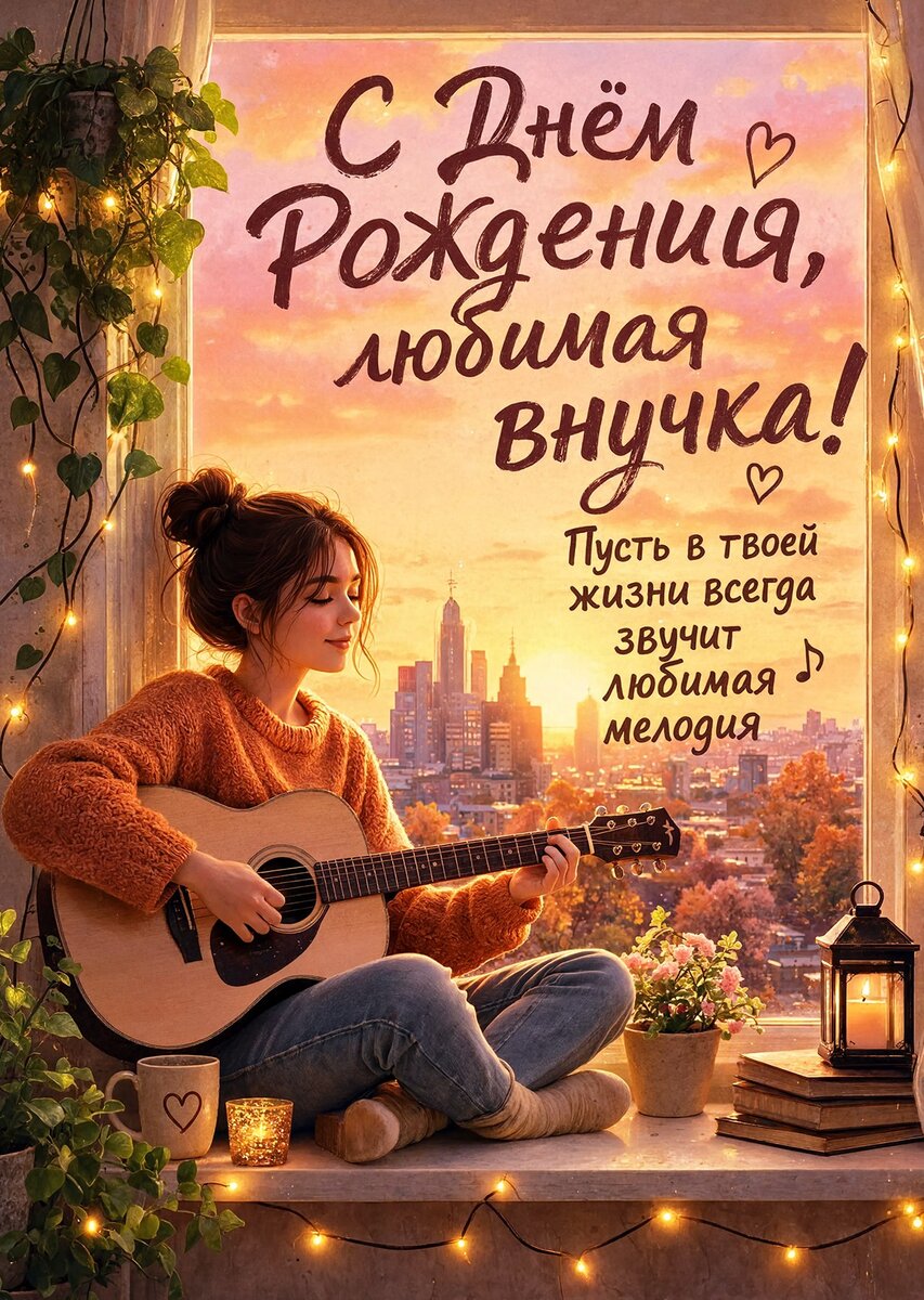 Открытка "С днем рождения внучка #70