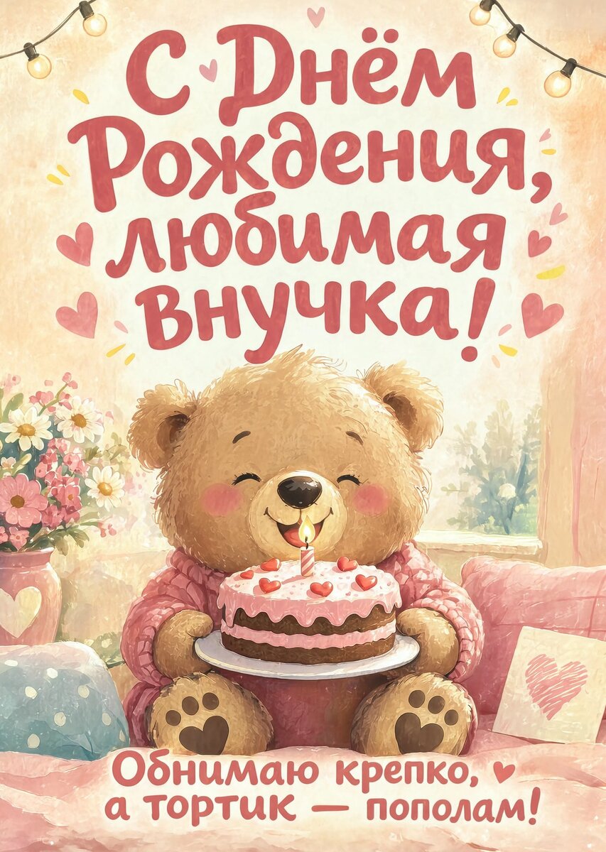 Открытка "С днем рождения внучка #73