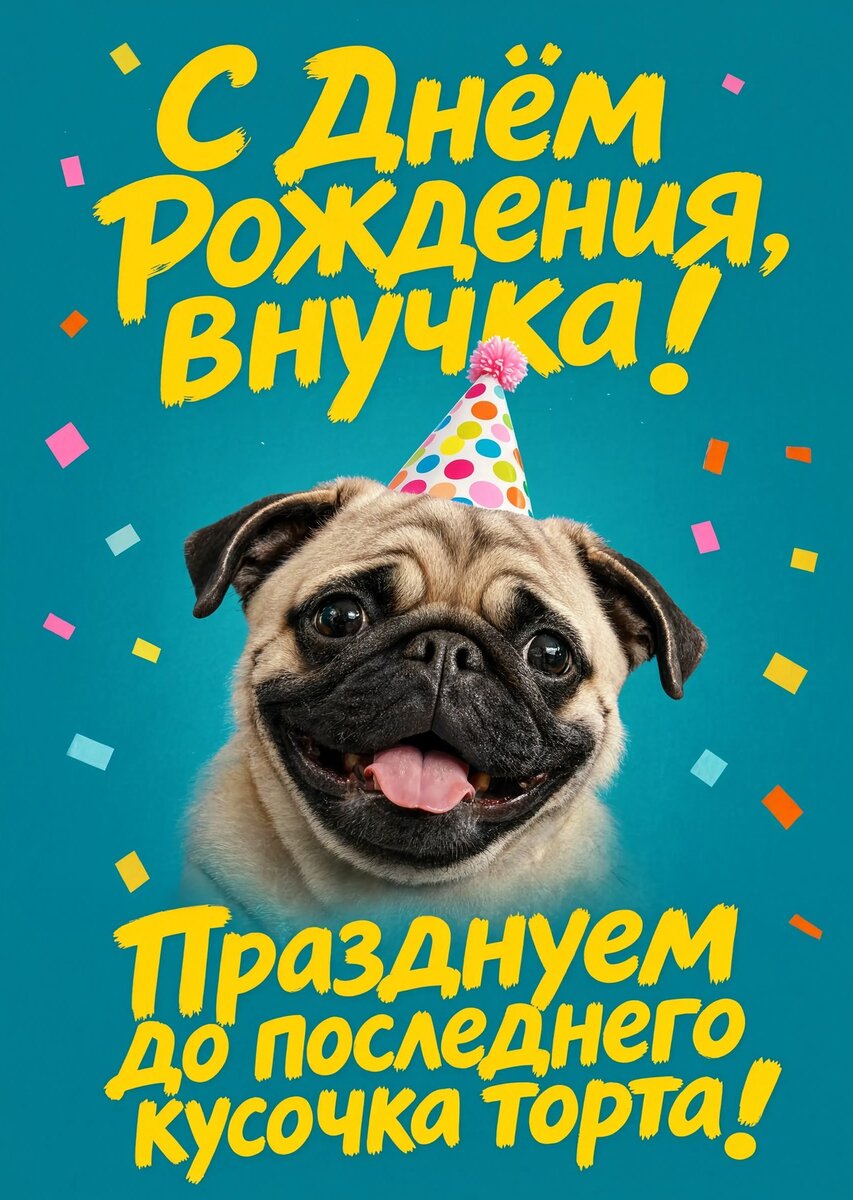Открытка "С днем рождения внучка #74