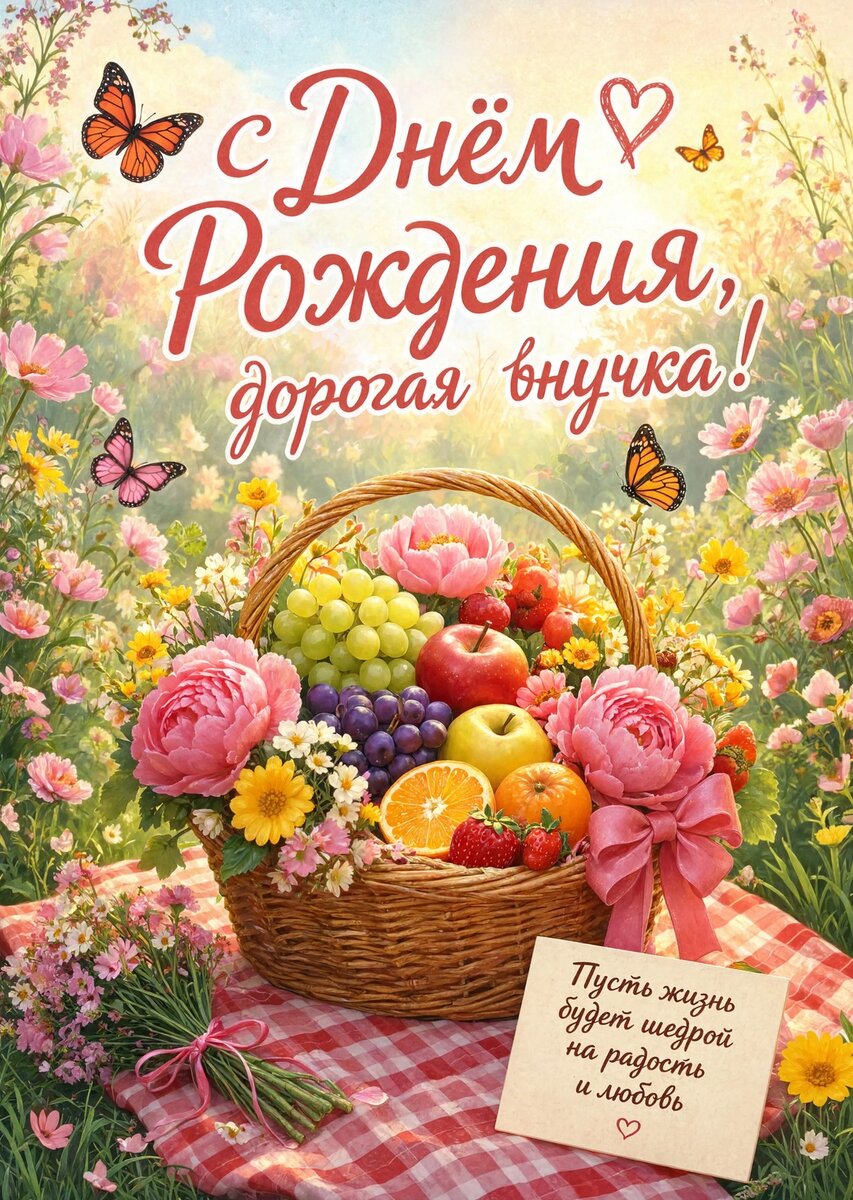 Открытка "С днем рождения внучка #76