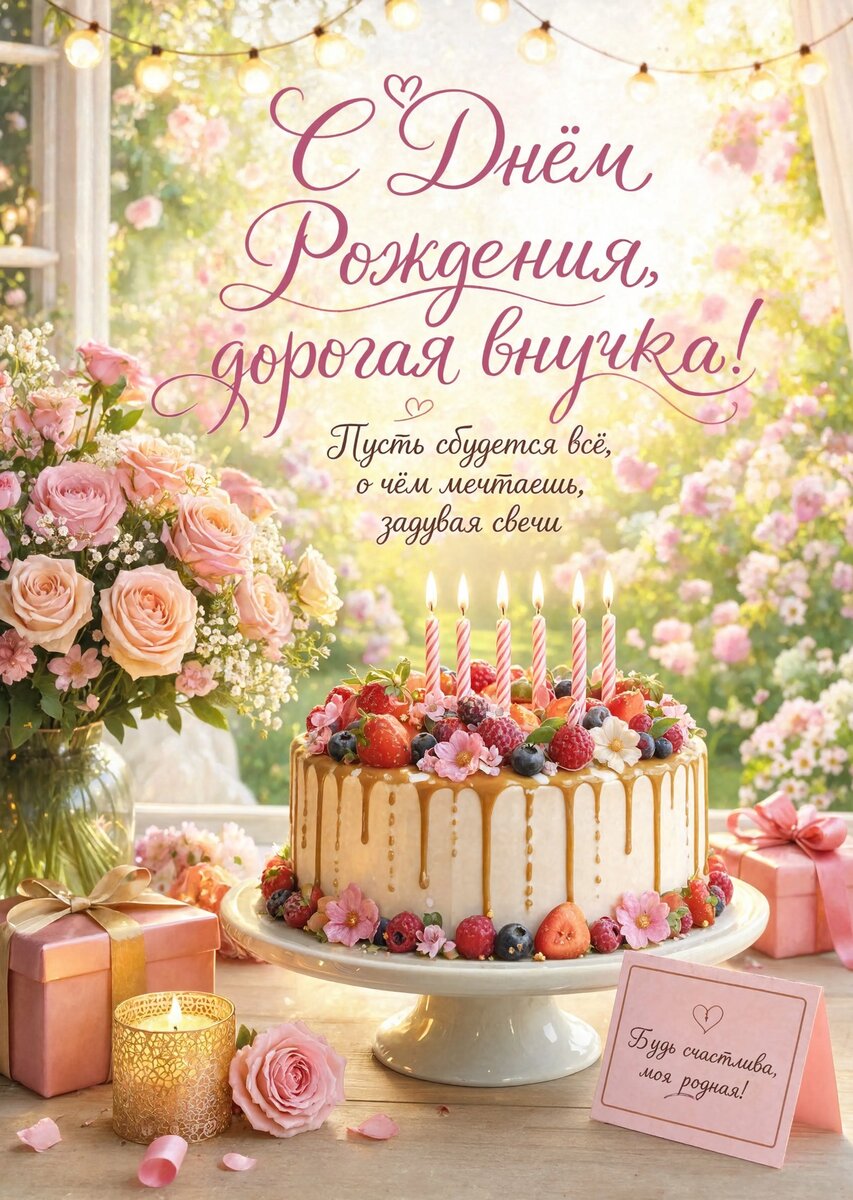 Открытка "С днем рождения внучка #79