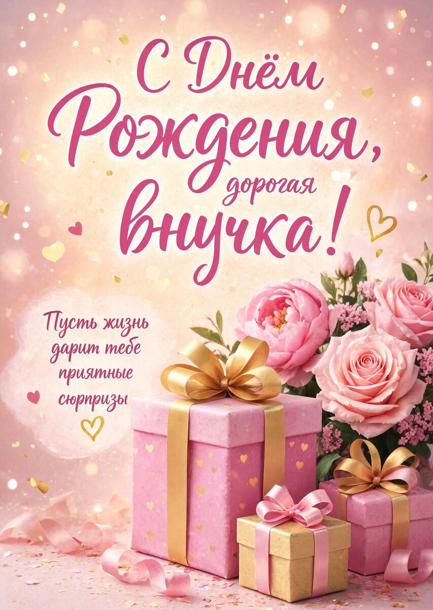 Открытка "С днем рождения внучка #82