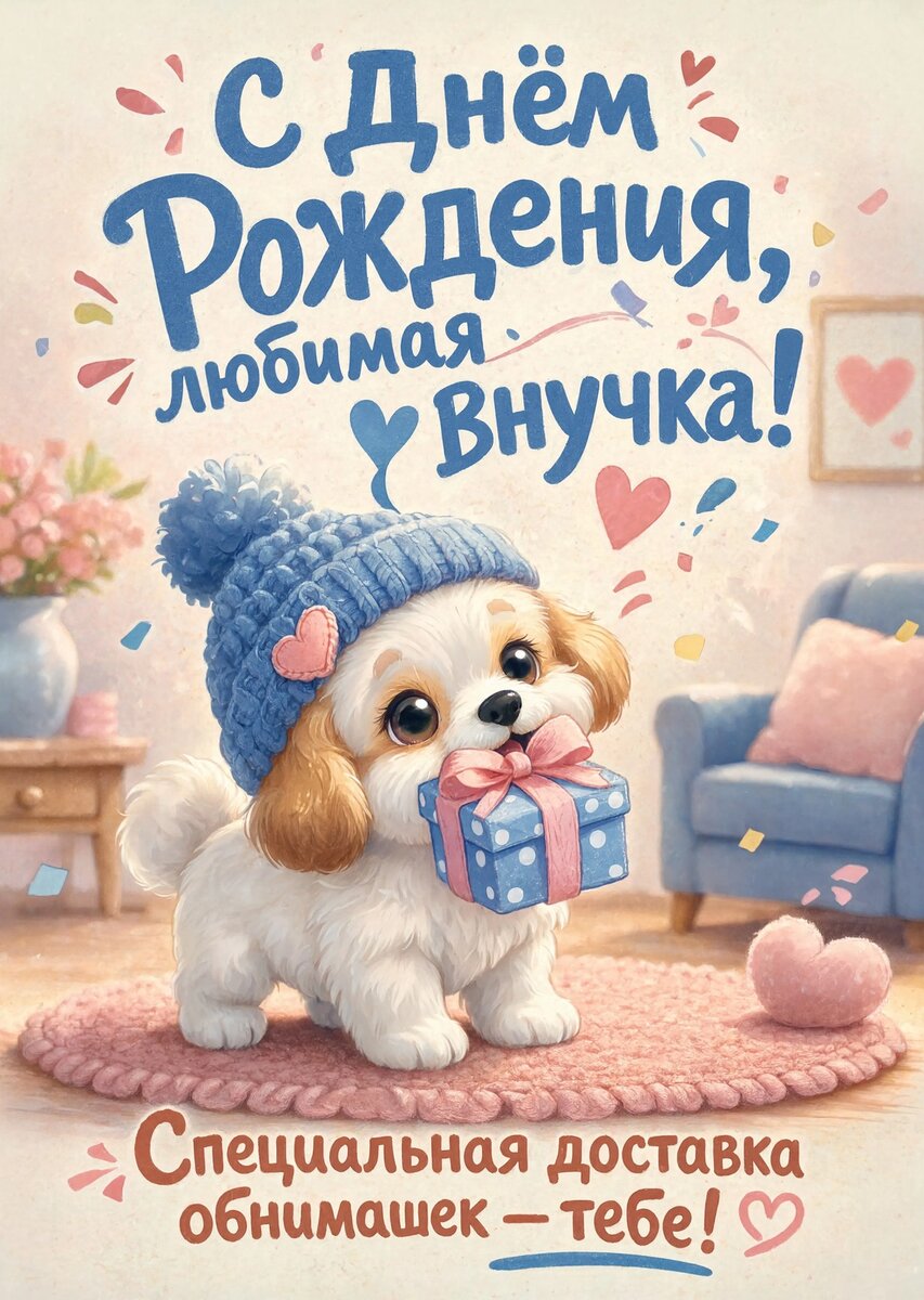 Открытка "С днем рождения внучка #85