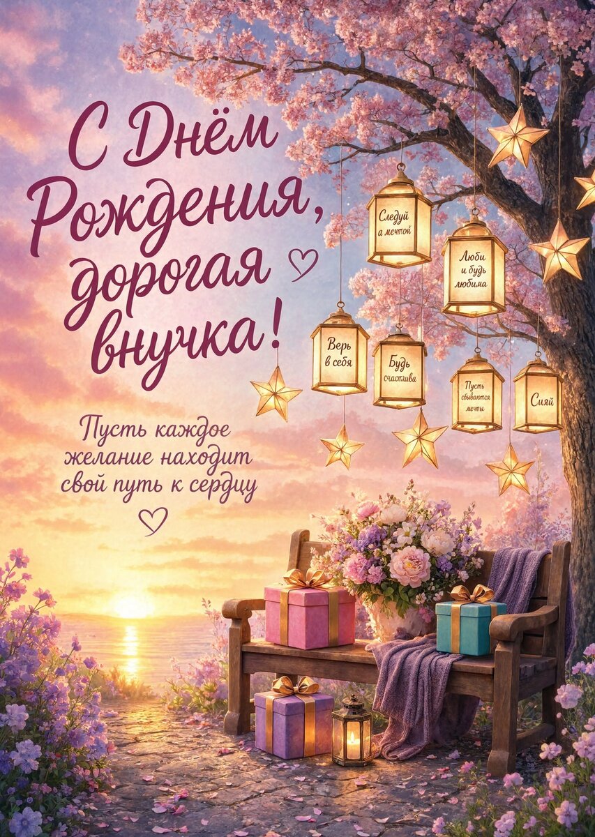 Открытка "С днем рождения внучка #86