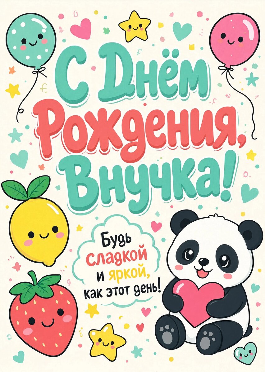 Открытка "С днем рождения внучка #87