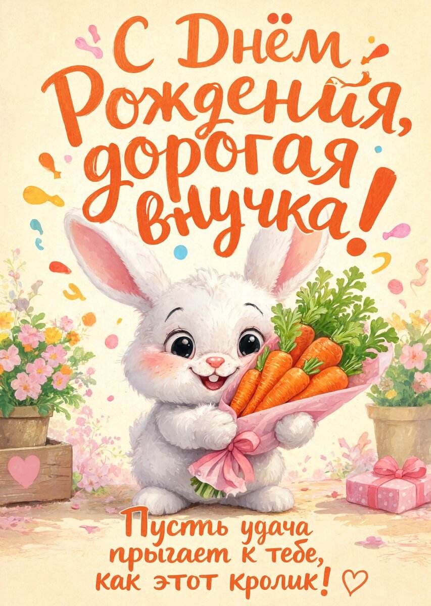 Открытка "С днем рождения внучка #88