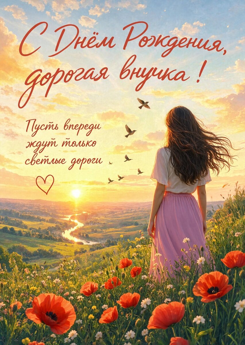 Открытка "С днем рождения внучка #89