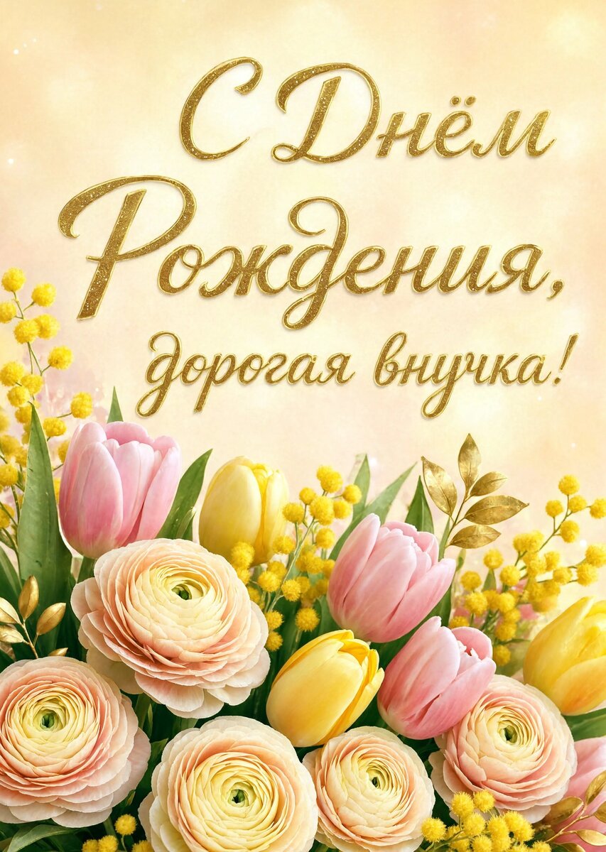 Открытка "С днем рождения внучка #9