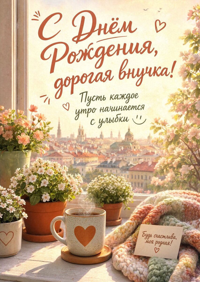 Открытка "С днем рождения внучка #91